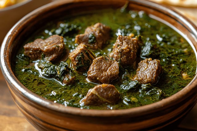 Spinach with Lamb.