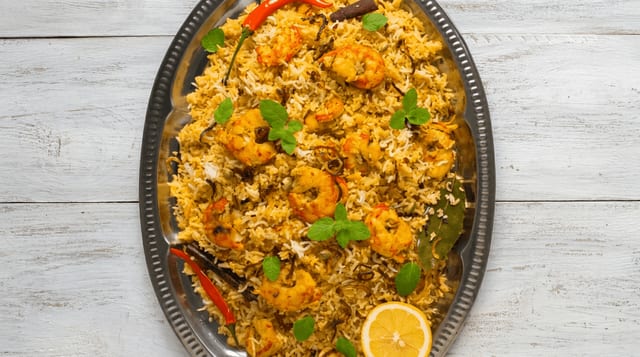 Shrimp Biryani.