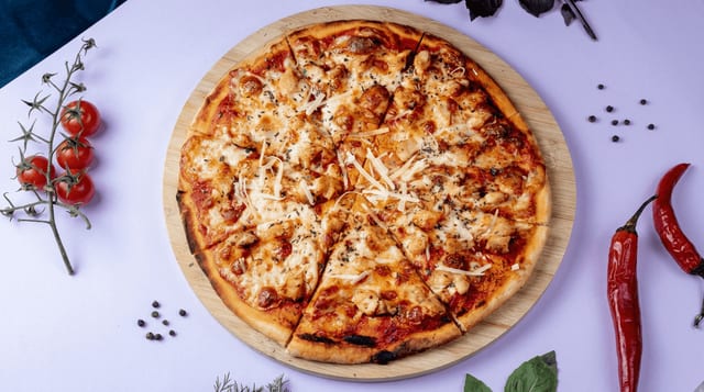 Gluten-Free Butter Chicken Pizza.